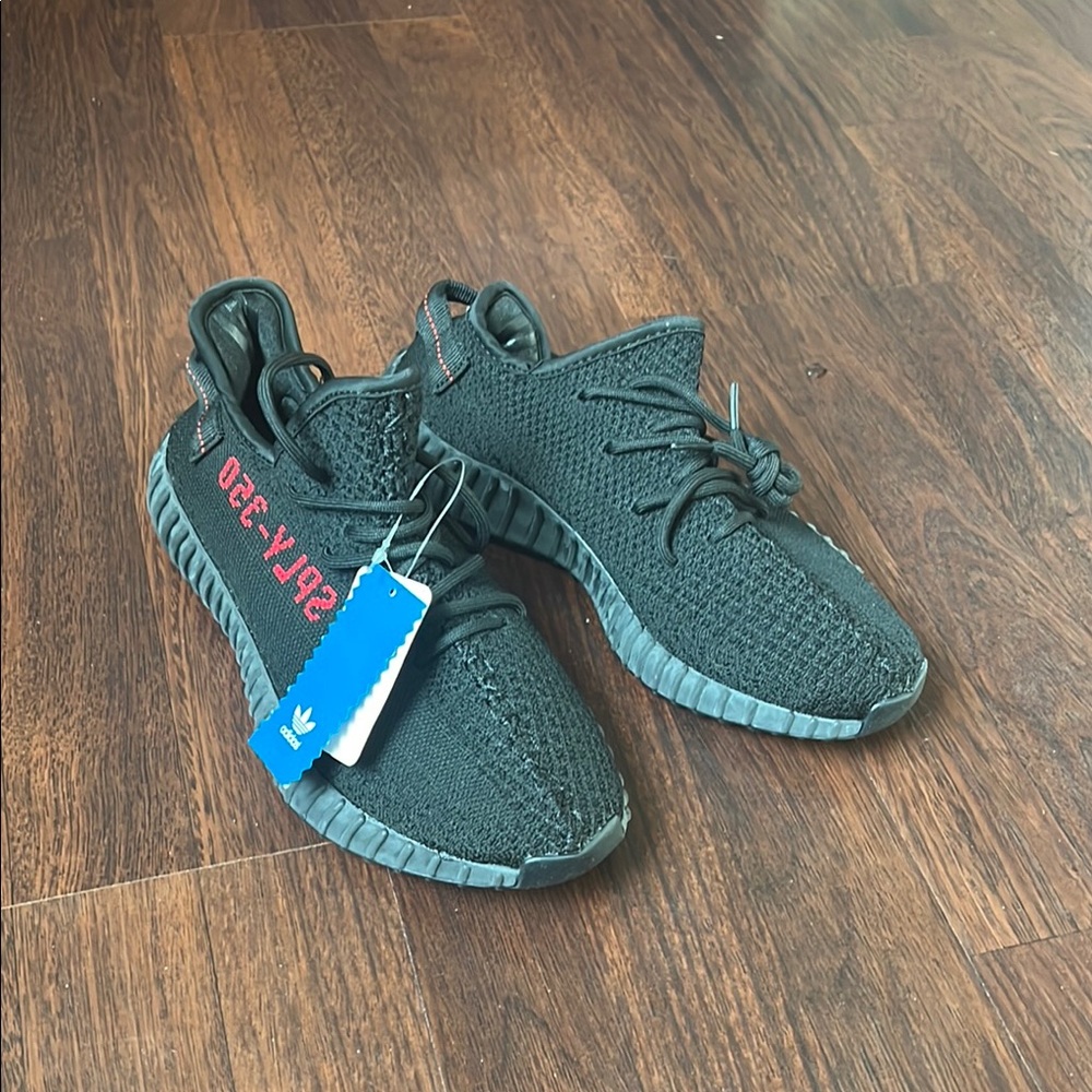 Yeezy Black Sneakers Knit Upper Sleek Design